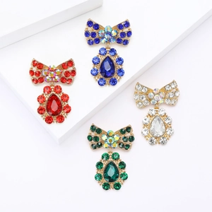 Broche Vintage en Alliage avec Strass Nœud Papillon Goutte d'Eau pour Femme Élégante Broche Nœud en Cristal Bijoux Mariage Fête Cadeau