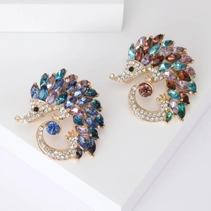 Creative Hedgehog Brooch Alloy Multi-Color Rhinestone Animal Lapel Pin For Women Men Fashion Jewelry Gift Accessory