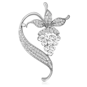 Korean Fashion Alloy Rhinestone Grapevine Brooch For Women Elegant Gold Silver Fruit Shape Corsage Accessory Pin Jewelry