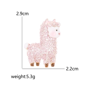 Süße rosa Alpaka-Schaf-Brosche mit Goldrand, 2,9 cm Höhe, Gewicht 5,3 g für Kleidung