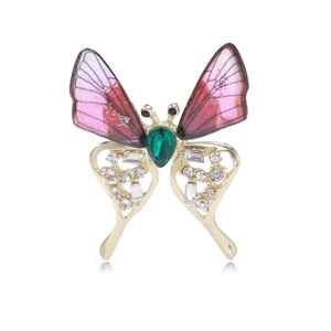 Vintage Alloy Rhinestone Butterfly Brooch For Women Fashion Enamel Insect Lapel Pin Suit Dress Decor Brooches Accessories