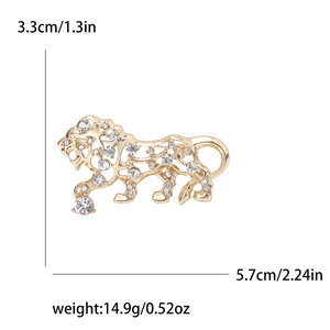 Hollow gold-tone tiger brooch with sparkling crystals measuring 5.7cm by 3.3cm