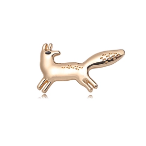 Cute Fox Alloy Rhinestone Brooch Simple Elegant Animal Lapel Pin For Women Fashion Jewelry Anti-Exposure Dress Accessory