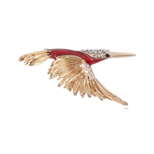 Vintage Legierung Kolibri Brosche Für Damen Vergoldet Emaille Strass Tier Anstecknadel Mode Schmuck Kleidung Accessoires