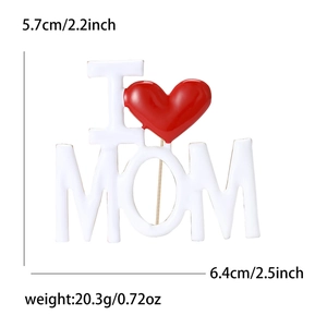 Minimalist I Love MOM enamel alloy brooch pin for women jackets with size measurements