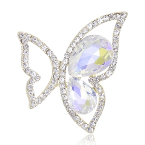 Elegant Rhinestone Butterfly Brooch For Women High-End Alloy Corsage Pin Fashion Clothing Accessory Inlaid Jewelry Brooch