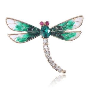 Spilla a Libellula in Lega Vintage Con Strass Colorati Smalto a Goccia d'Olio Spilla da Bavero per Donna Gioielli di Moda