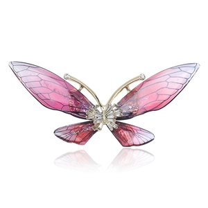 Eleganter Legierung Acryl Schmetterling Brosche Farbverlauf Strass Eingelegt Pin Schmuck Für Damen Anzüge Mäntel Pendeln Zubehör