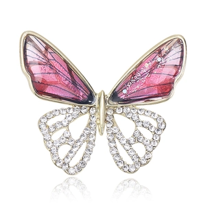 Fashionable Alloy Butterfly Brooch Rhinestone Inlaid Hollow Out Insect Brooch For Women Suit Coat Accessories Jewelry