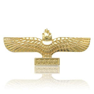 Vintage Alloy Eagle Totem Brooch Pin For Men Women Military Style Bird With Five Stars Rhinestone Fashion Coat Jacket Accessory