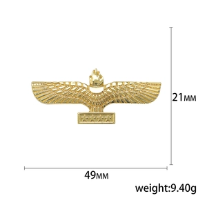 Golden eagle totem brooch for clothes featuring detailed feathers and military stars