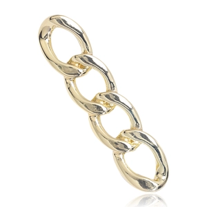 Polished Alloy Chain Link Brooch Pin Fashion Suit Coat Decorative Accessory Gold Silver Metal Brooch For Women Jewelry