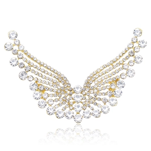 Broche Aile en Alliage et Strass Élégante pour Femmes Épingle à Plumes Scintillante de Haute Qualité Accessoire de Bijoux