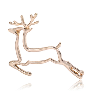 Broche Renne Ajourée Mode Pour Femmes Or Argent Alliage Cerf Animal Épingle Noël Élan Épingle De Revers Bijoux Minimalistes