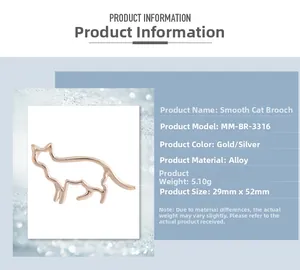 Spécifications détaillées de la broche chat en alliage aux dimensions 29mm par 52mm