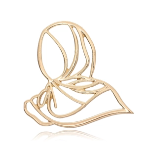 Alloy Hollow Portrait Butterfly Brooch Minimalist Fashion Electroplated Rhinestone Inlaid Pin For Women Jewelry Accessory