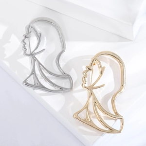 Spilla Minimalista in Lega Con Profilo Umano Design Artistico Silhouette Ajouré Spilla per Uomo Donna Gioielli Moda