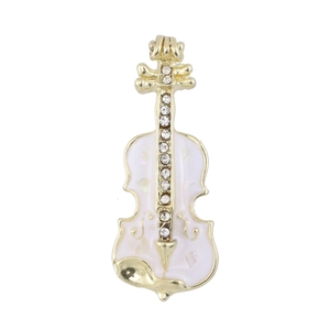Mode Instrument de Musique Violon Broche Alliage Strass Incrusté Huile d'Égouttage Corsage Pour Femmes Accessoires de Vêtement Bijoux Cadeau