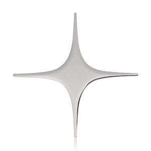 Minimalist Alloy Rhinestone Four Pointed Star Brooch For Men Women Suit Lapel Pin Geometric Cross Star Jewelry Accessory