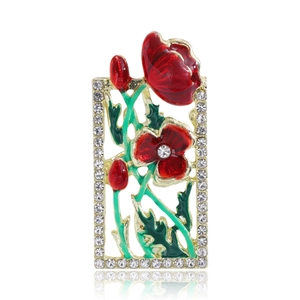 Broche Fleur en Alliage Strass Vintage pour Femmes Émail Floral Broche Pin Mariage Banquet Mode Bijoux Accessoire