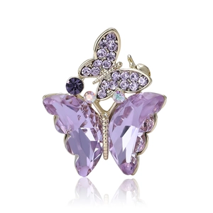 Broche Papillon en Alliage de Luxe avec Strass pour Femme Épingle de Poitrine Insecte Cristal Bijoux de Mode Cadeau