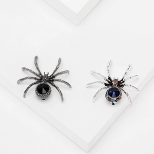 Vintage Rhinestone Spider Brooch Creative Gothic Insect Brooch Pin Alloy Suit Accessories For Halloween Party Men Women