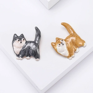 Mignonne Broche Chat en Alliage Émaillé Badge Animal Artistique pour Sacs Femmes Accessoires de Vêtements Bijoux Cadeau