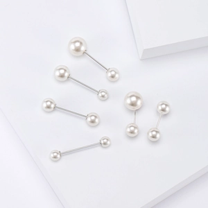 Minimalist Alloy Artificial Pearl Brooch Pins For Women Fashion Sweater Shirt Safety Pin Anti-exposure Waist Pin Jewelry