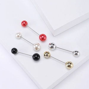 Lot de cinq épingles à perles classiques multicolores pour costumes et châles