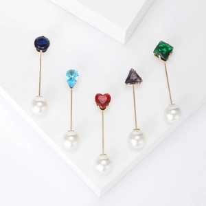 Broches Alfileres De Aleación Strass Perla Artificial Falsa Formas Geométricas Joyas Accesorios Para Mujeres Vestido Camisa Suéter Cárdigan