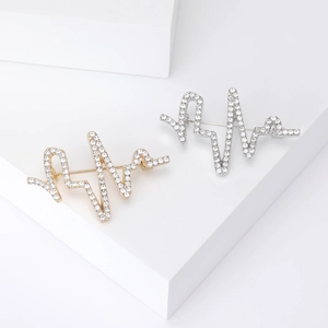 Élégante Broche Électrocardiogramme en Alliage Avec Strass pour Femmes Broche Créative Ligne de Battement de Coeur Bijoux Mode