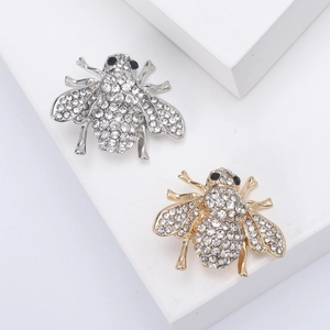 Fashion Alloy Rhinestone Bee Brooch Pin For Women Personalized Insect Animal Breastpin Sparkling Jewelry Accessory