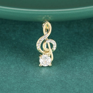 Elegante Legierung Musiknote Brosche Pin Für Frauen Glänzende Strass Eingelegt Violinschlüssel Korsage Mode Schmuck Dekoration