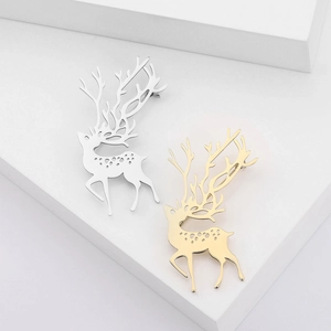 Minimalistische Legierung Galvanisierte Hirsch Brosche Mode Tier Pin Für Damen Vielseitige Kleidung Zubehör Schmuck Geschenk
