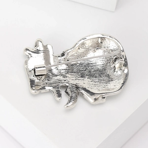 Creatieve sneeuwpop broche van legering met kristallen hoed en vintage zilveren afwerking