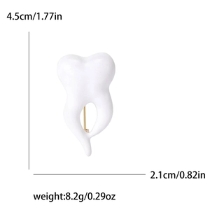 Crown tooth enamel brooch pin for suits with 4.5cm height and 2.1cm width dimensions
