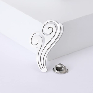 Minimalist Alloy Cloud Brooch Pin Silver Polished Wave Pattern Cute Fashion Jewelry Accessory For Women Men Clothing