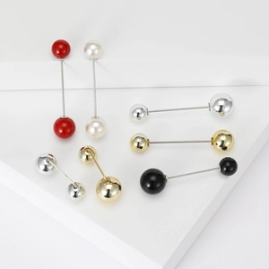 Set de sept broches minimalistes en émail avec épingles à perles multicolores pour femmes