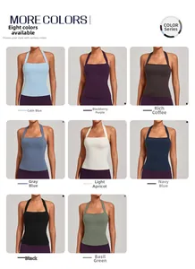 Vue détaillée des débardeurs de yoga dos nu en huit couleurs pour le sport actif