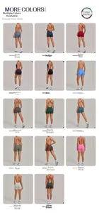 Collage of women's backless yoga jumpsuits in 14 colors featuring racerback design