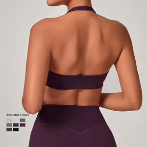 Reggiseno Sportivo da Donna Scollo all'Americana Schiena Scoperta Traspirante Yoga Top per Palestra Fitness Corsa