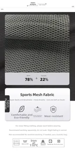 Breathable 78% nylon 22% spandex mesh fabric detail for athletic yoga wear