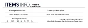 Detailed fabric composition specifications and size information for yoga jumpsuit