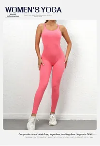 Detailed close-up of hot pink yoga bodysuit with seamless knit texture and round neck