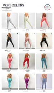 Detailed grid of criss-cross back yoga jumpsuits showing 12 different color options