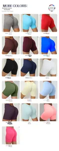 Vue détaillée du short de yoga taille haute avec coupe en V et effet froncé en plusieurs coloris