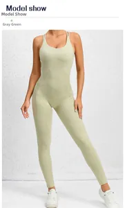 Grey green textured scrunch bum yoga bodysuit with thin straps and slimming fit