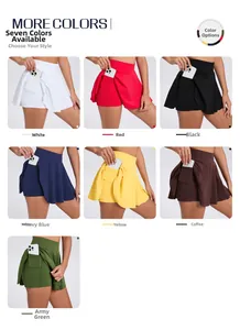 Détail de la jupe de tennis plissée à taille haute avec poche latérale pour téléphone en sept couleurs