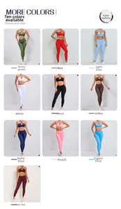 Ensemble de yoga avec soutien-gorge croisé et leggings taille haute en 10 couleurs disponibles
