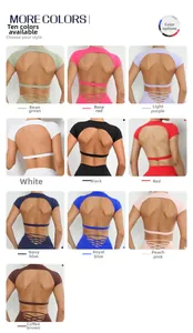 Dettagli di dieci colori e del design della schiena con spalline incrociate dei top yoga